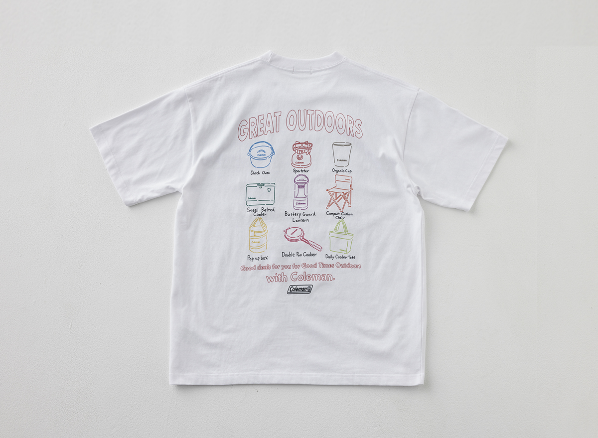 Coleman別注キャンプモチーフプリントTシャツ
