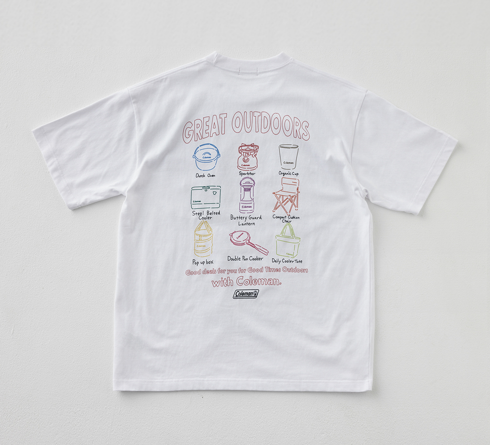 Coleman別注キャンプモチーフプリントTシャツ