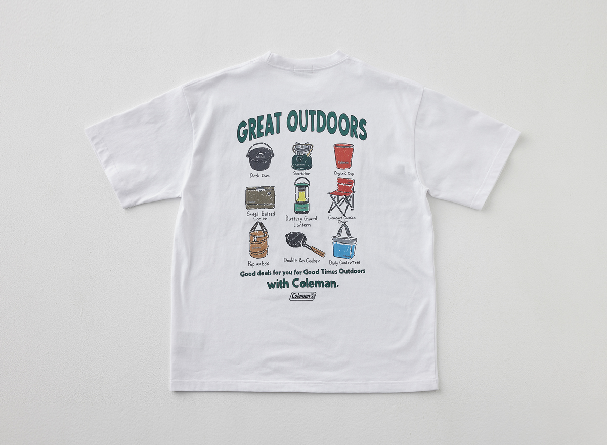 Coleman別注キャンプモチーフプリントTシャツ