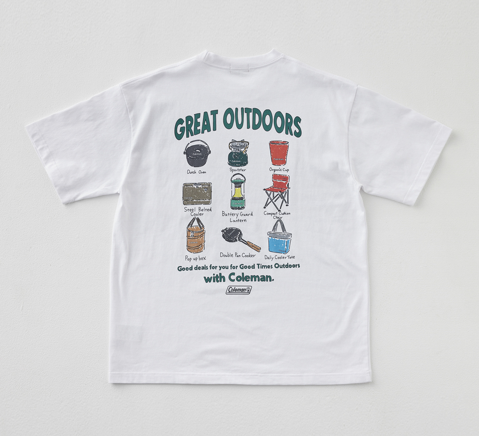 Coleman別注キャンプモチーフプリントTシャツ