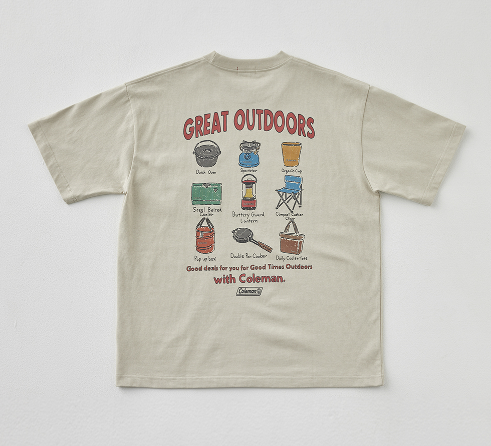 Coleman別注キャンプモチーフプリントTシャツ